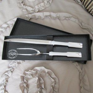 vintage stainless steel meat carving set